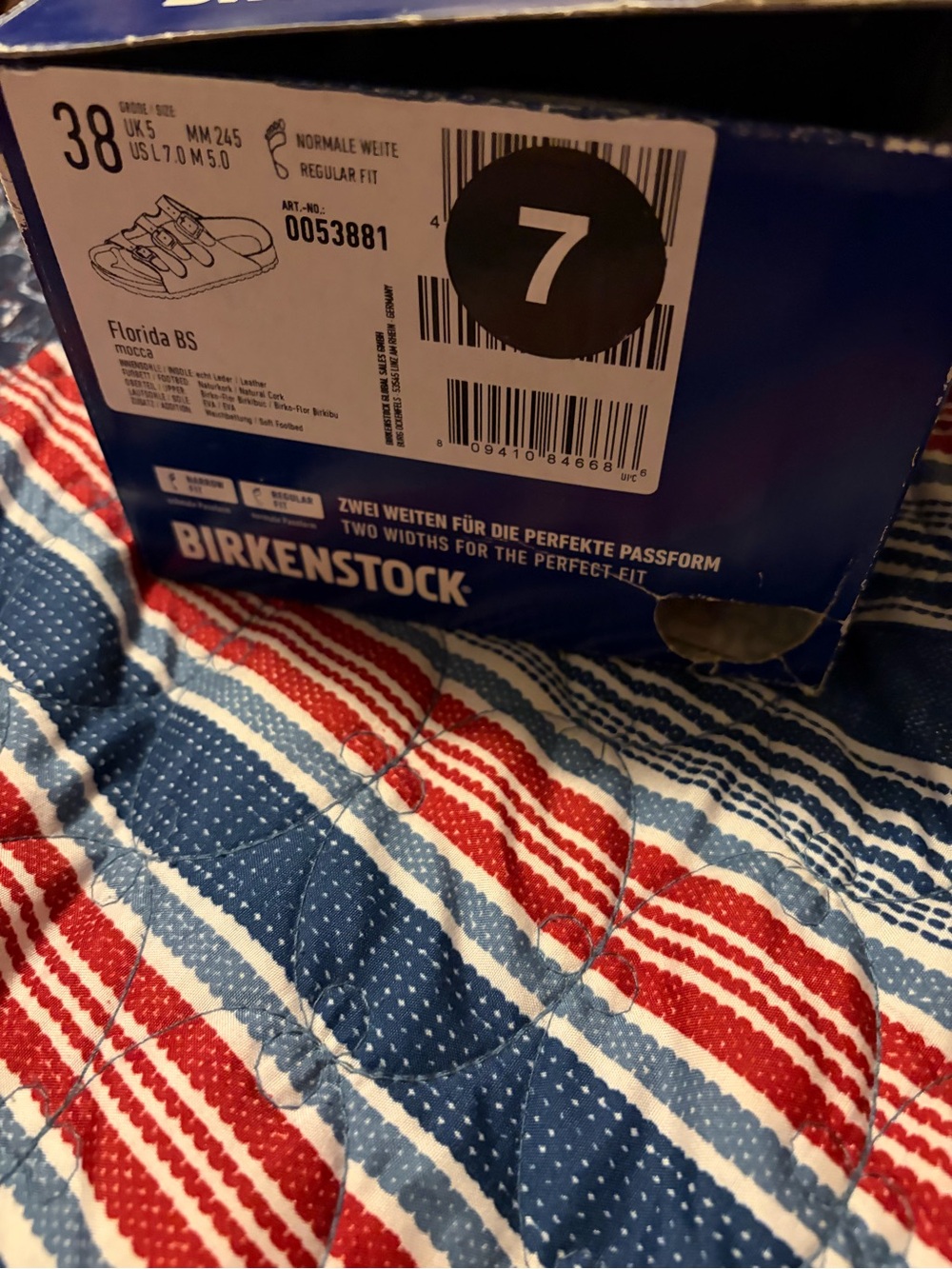 Birkenstock Blue Shoe Box with White Branding